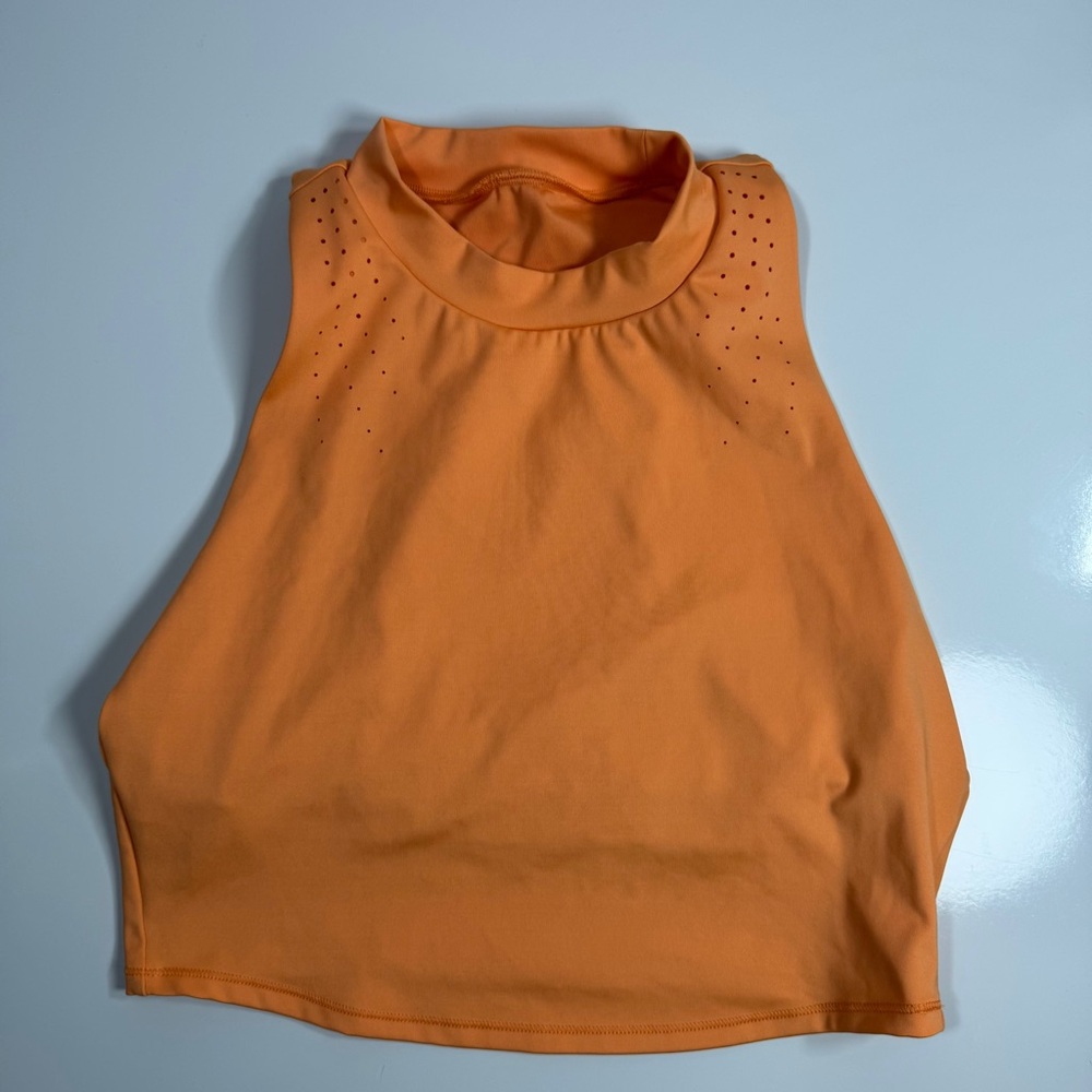 All In Motion Orange Mock Neck Sleeveless Active Crop Top Size L - Picture 4 of 9